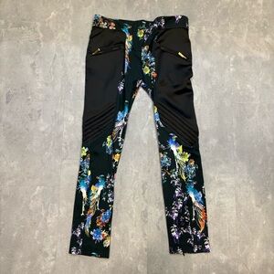 JUST CAVALLI Floral Skinny Riding Pants Size XSโ